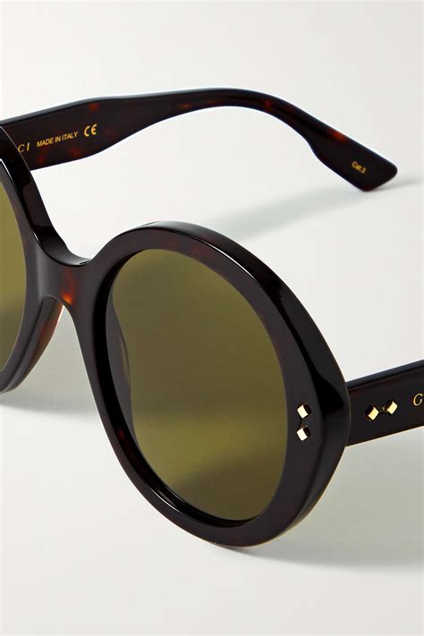 gucci oversized round frame acetate sunglasses